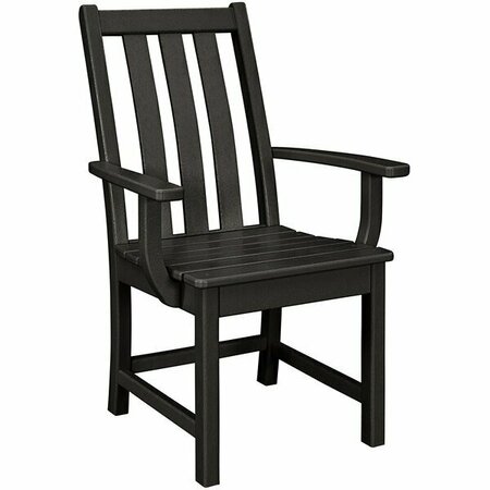 POLYWOOD Vineyard Black Dining Arm Chair 633VND230BL